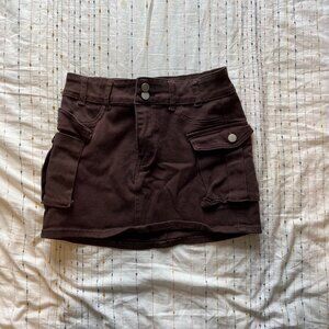 Brown Cargo Skirt (Medium)